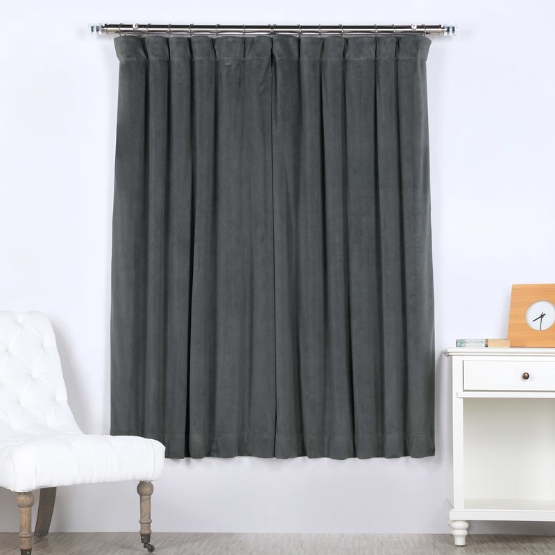 Natural Gray Velvet Curtains - Image 0