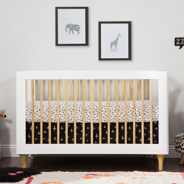 Lolly 3-in-1 Convertible Crib - White/Natural - Image 0