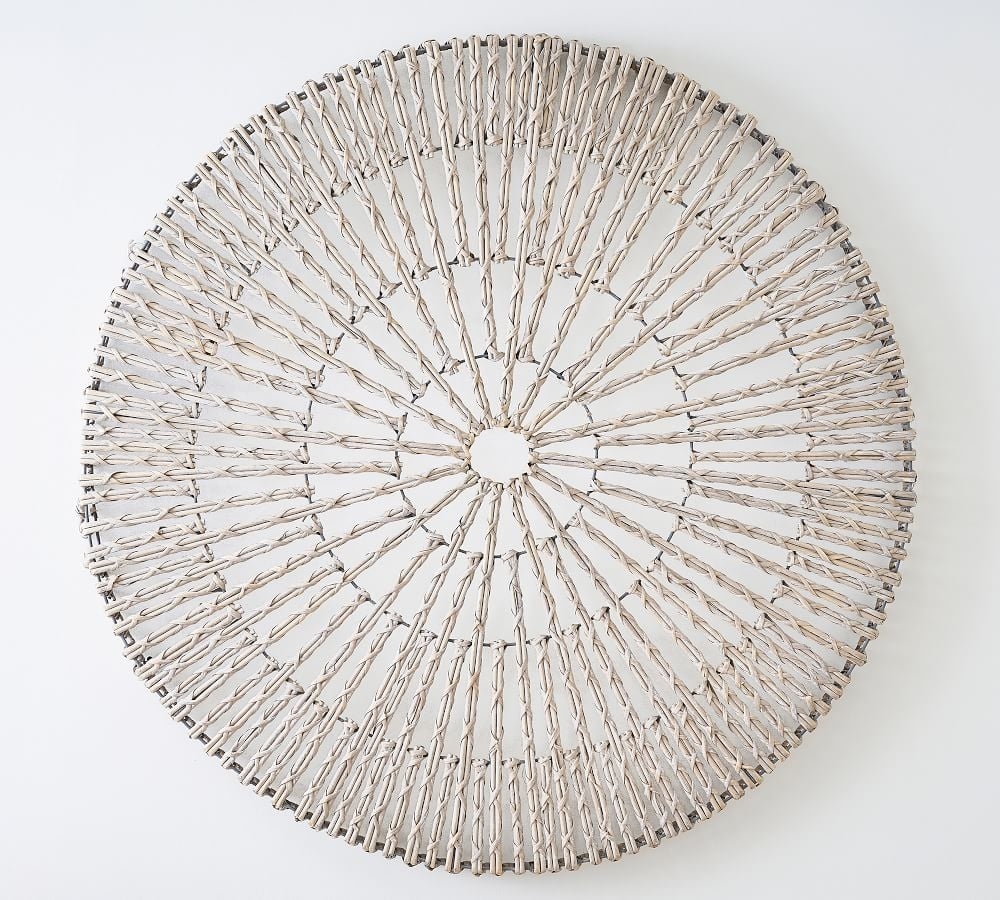 Handwoven Willow Wheel Wall Art - 48" - Image 0