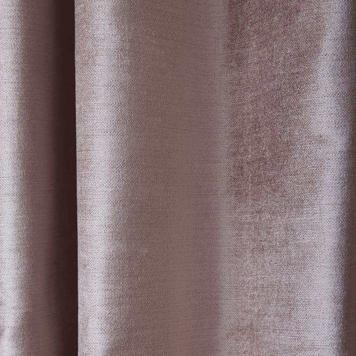 Cotton Luster Velvet Curtain, Dusty Blush, 48"x96", Individual, Unlined - Image 4