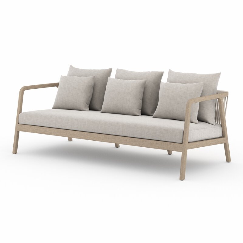 Numa Outdoor Teak Patio Sofa with Cushions - Image 0