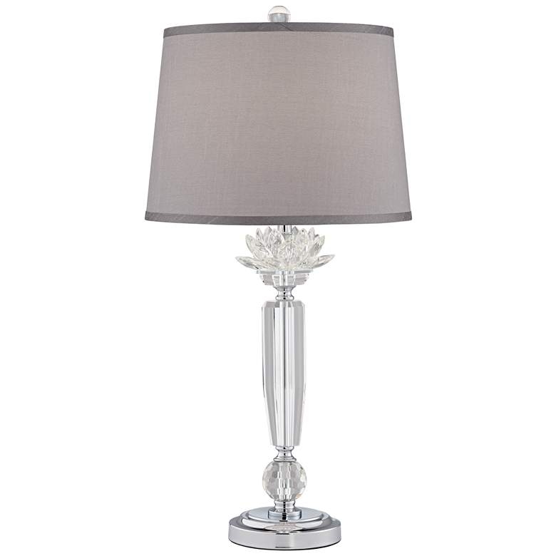 Olivia Crystal Table Lamp with Gray Shade - Style # 53X56 - Image 0