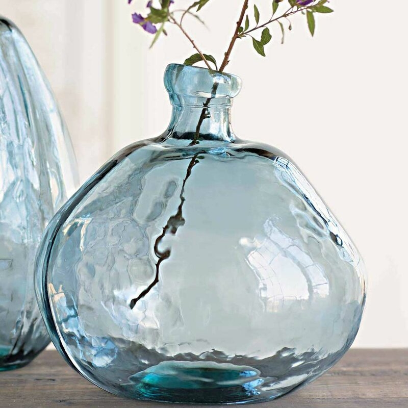 Greely Smokey Blue 13'' Glass Table Vase - Image 2