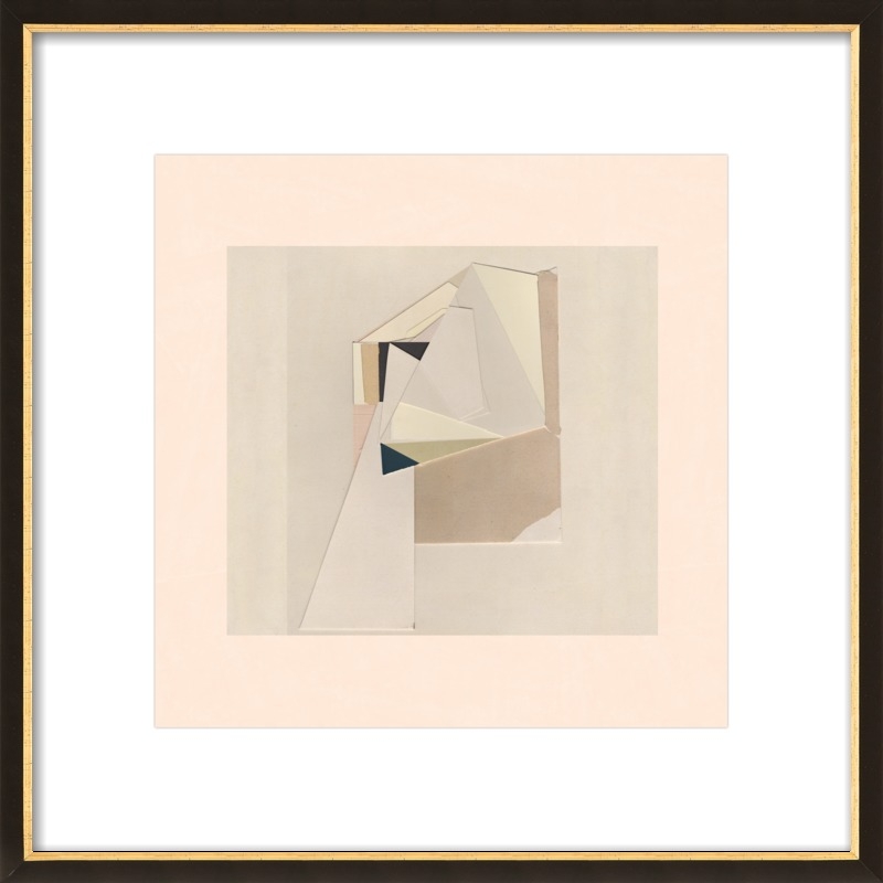 ABSTRACT COMPOSITION 2 - 16 x 16 - Black w/ Gold Frame - Image 0