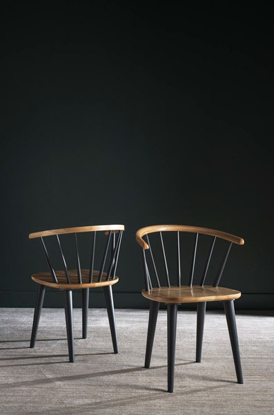 Blanchard 18''H Curved Spindle Side Chair (Set of 2) - Natural/Grey - Safavieh - Image 3