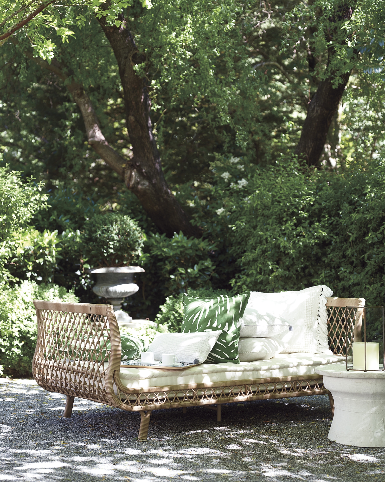 Palm Outdoor Pillow Cover - Green - Insert sold separately - Image 1