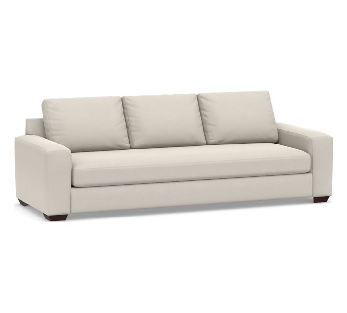 Big Sur Square Arm Upholstered Grand Sofa 105" with Bench Cushion, Down Blend Wrapped Cushions, Performance Everydaysuede(TM) Stone - Image 0