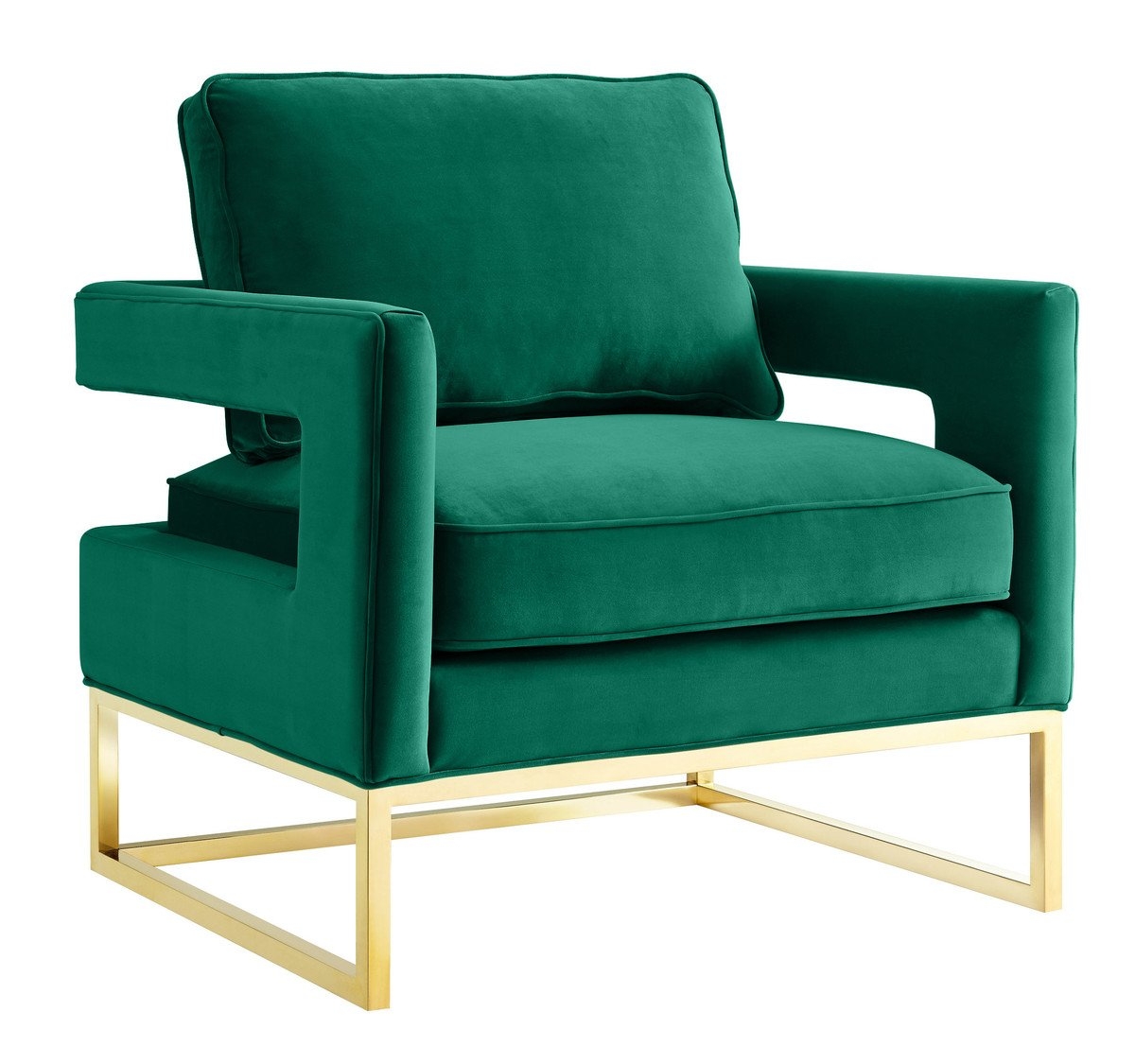 Aubrey Forest Green Velvet Chair - Image 0