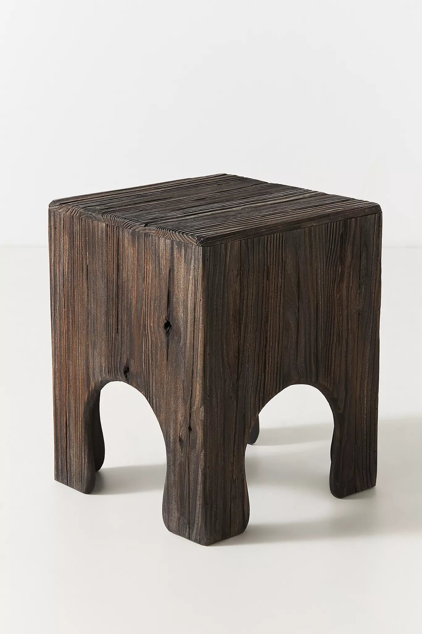 Kiefer Pine Wood Side Table By Anthropologie in Black Size M - Image 1