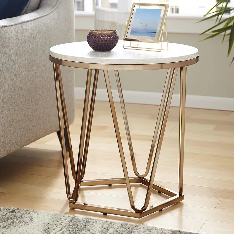 Trygve End Table - Gold - Image 1