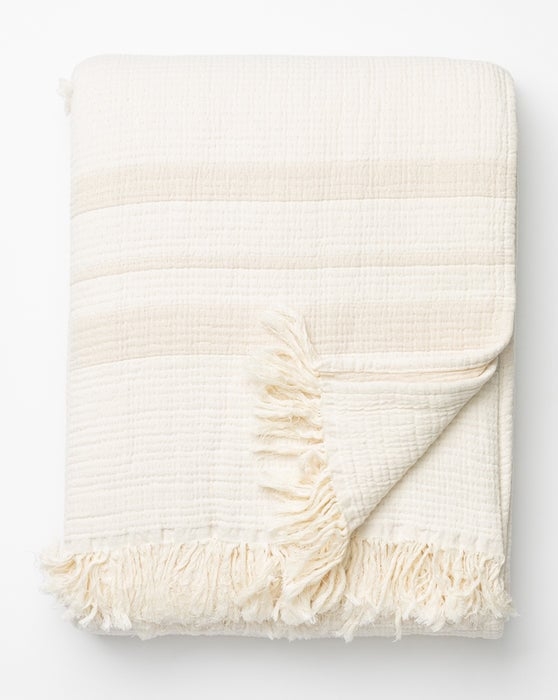 Latham Cream Cotton Coverlet - Image 0