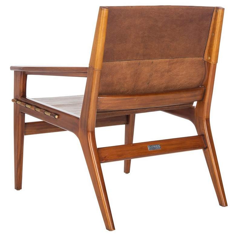 Culkin Brown and Light Brown Leather Sling Chair - Style # 85M89 - Image 2