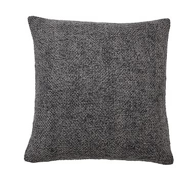 Faye Textured Linen Pillow Cover, 20", Charcoal - Image 0