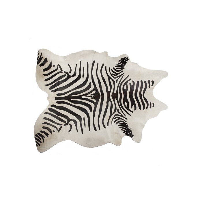 Grady Black/Off-White Zebra Cowhide Rug - Image 0