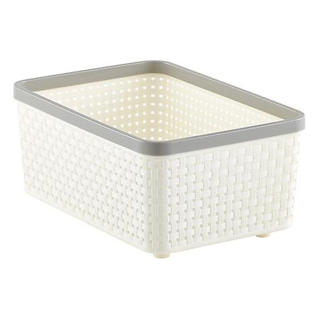 Small Cottage Woven Bin Ivory - Image 0