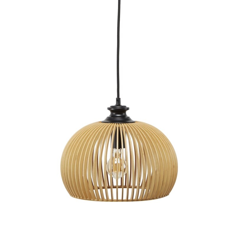 Mariano Wood Cage 1-Light Dome Pendant - Image 0