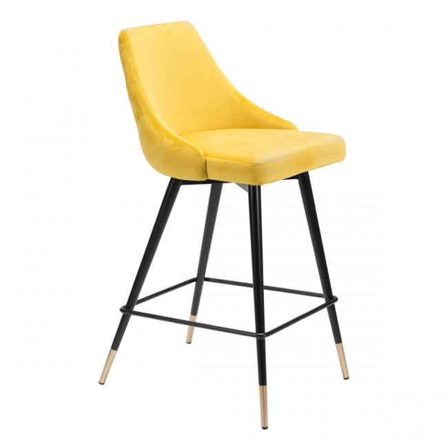 Piccolo Counter Chair Yellow Velvet - Image 0