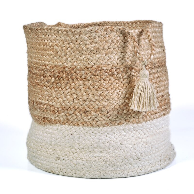 Hand-Crafted Natural Jute Basket / 19"x19" - Image 0