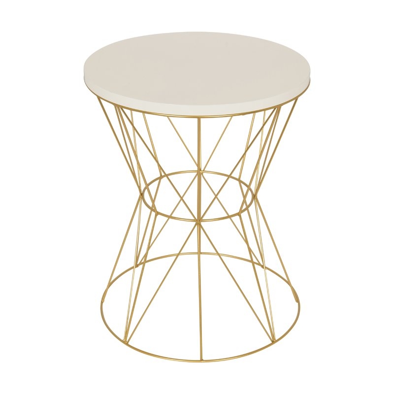 Gove End Table - White/Gold - Image 0