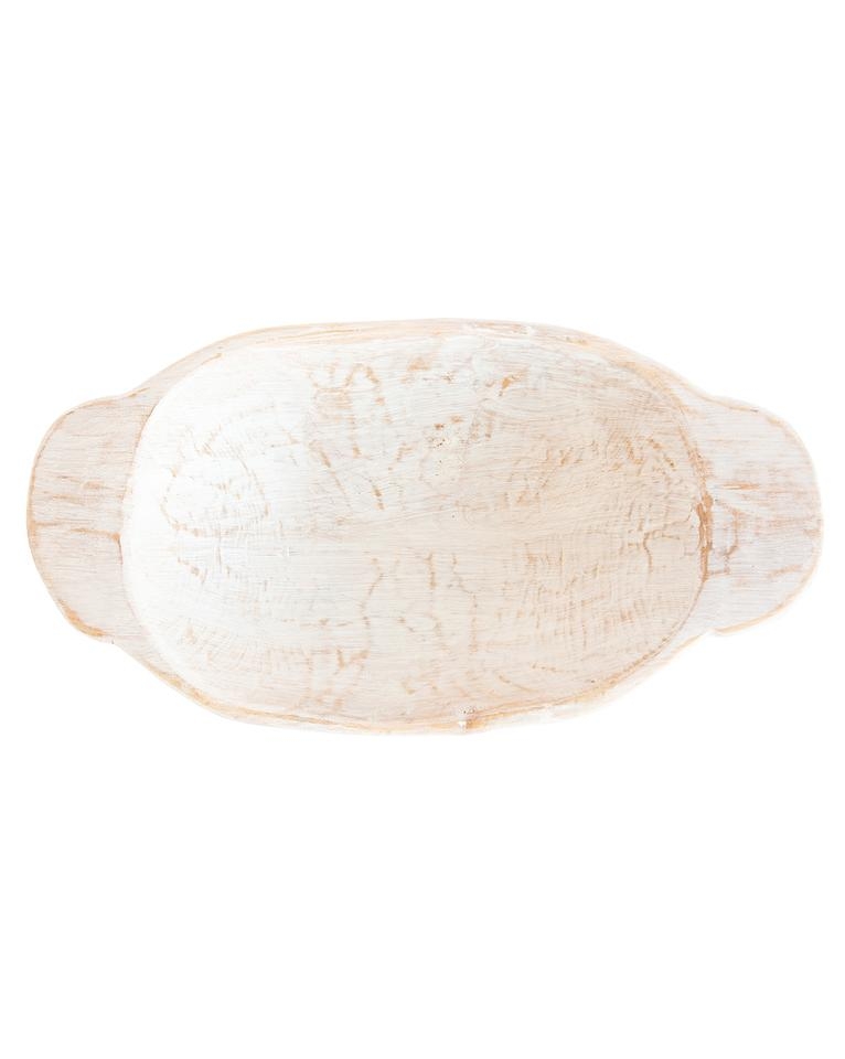 DISTRESSED WHITE BREAD BOWL - Image 1