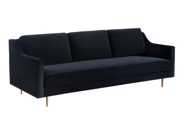 Milan Black Velvet Sofa - Image 2