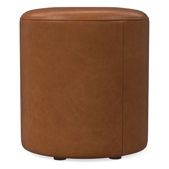 Isla Small Ottoman, Poly, Ludlow Leather, Mace, Concealed Supports - Image 0