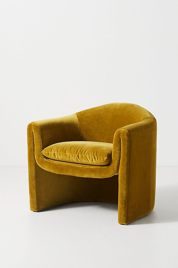 Velvet Sculptural Chair - Image 1