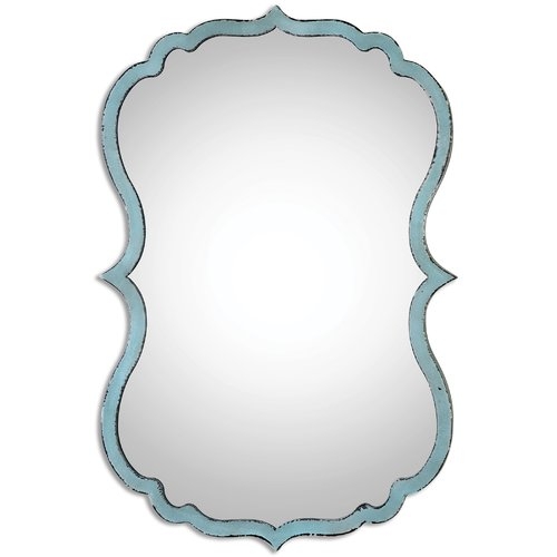 Antiqued Light Blue Accent Mirror - Image 0
