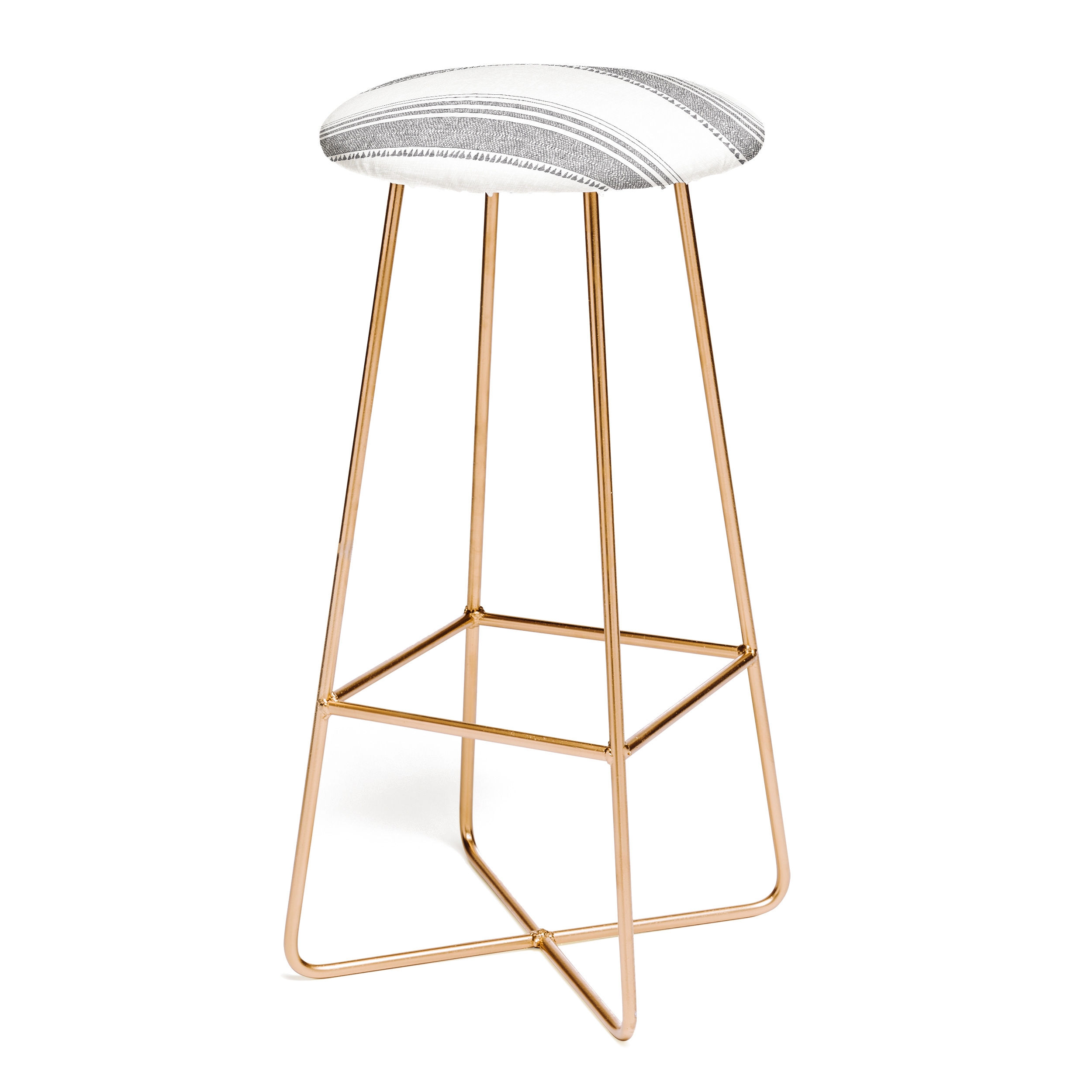 French Linen Charcoal Tassel by Holli Zollinger - Bar Stool Gold Aston Legs 15" x 30" - Image 0