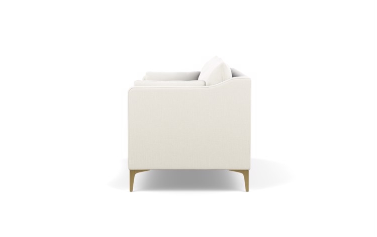 Caitlin by The Everygirl Sofa in Ivory Heavy Cloth Fabric with Brass Plated legs - 83" - Image 4