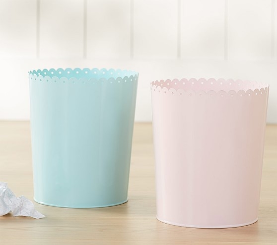 Scallop Trash Can, Light Pink - Image 0