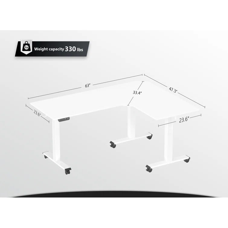 Juilo Height Adjustable L-Shape Standing Desk - Image 3