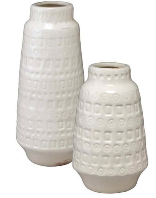 Lucia White Vase, Set of 2 - Image 0