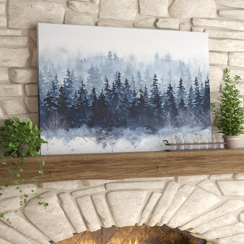 32" H x 48" W x 1.5" D 'Indigo Forest' - Picture Frame Print on Canvas - Image 1