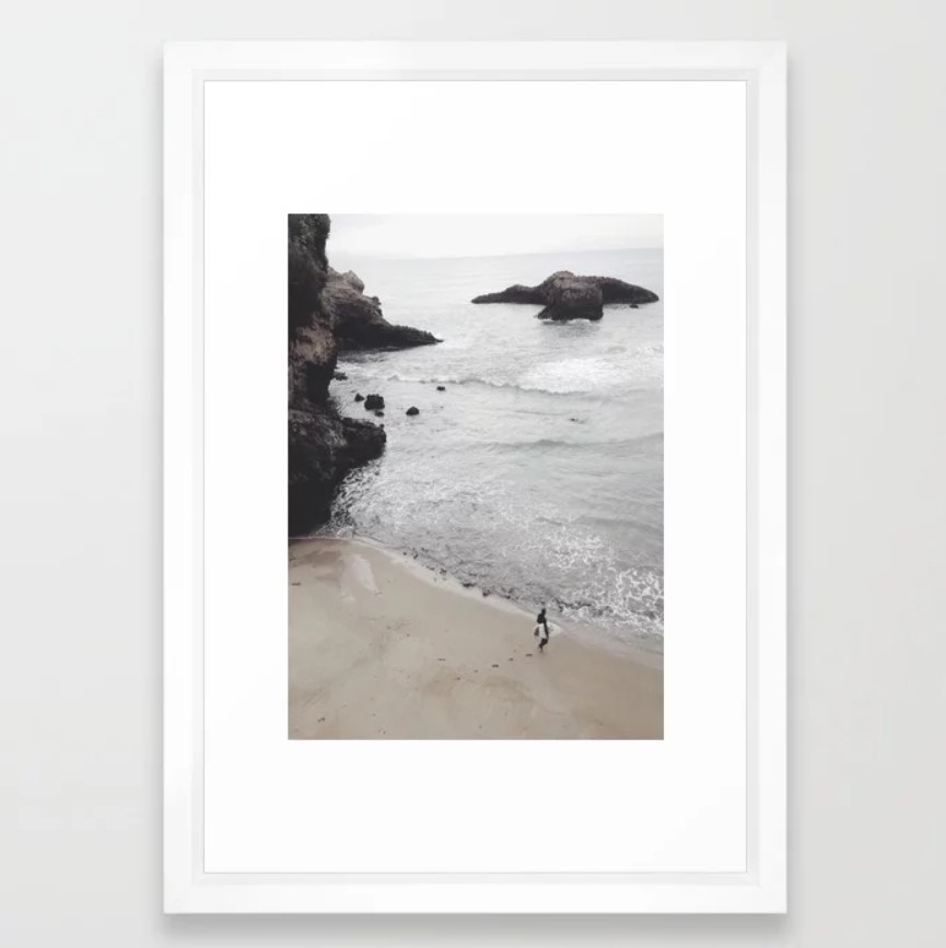 Soul Surfer Framed Art Print; Vector White - Small 15" x 21" - Image 0