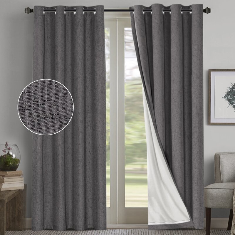 Mike Solid Color Max Blackout Thermal Grommet Curtain Panels - set 2 - Image 1