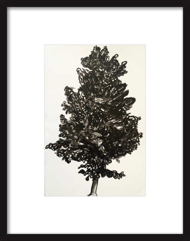 Summer Tree - 8x11" - thin black wood framed with mat - Image 0