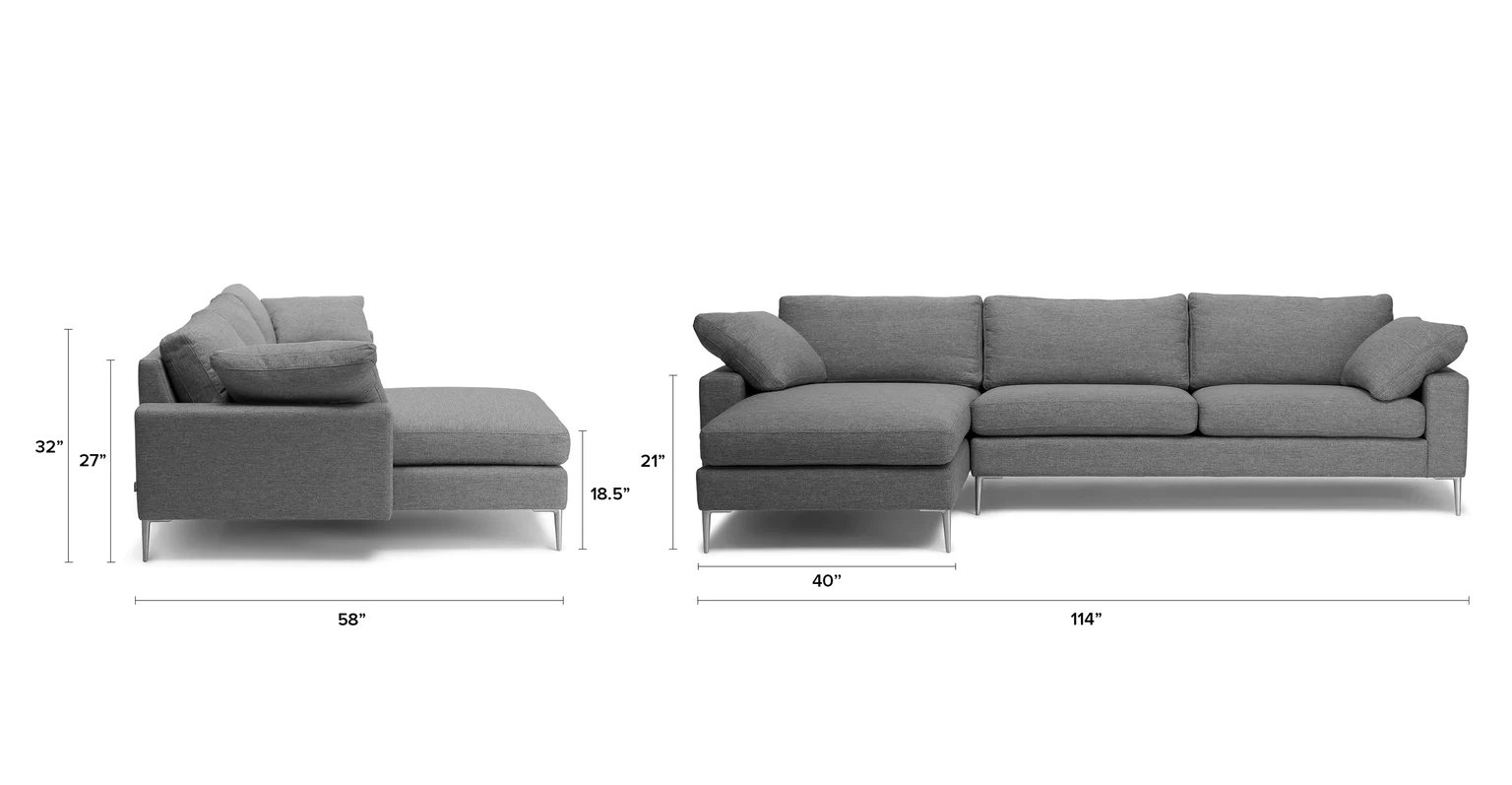 Nova Gravel Gray Left Sectional Sofa - Image 5
