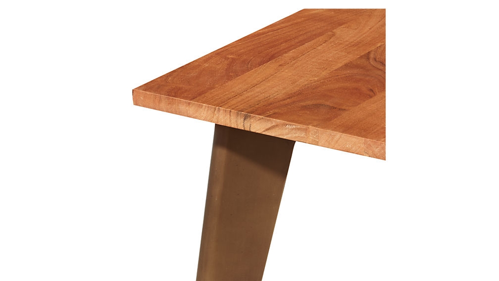 HARPER BRASS DINING TABLE WITH WOOD TOP - Image 1