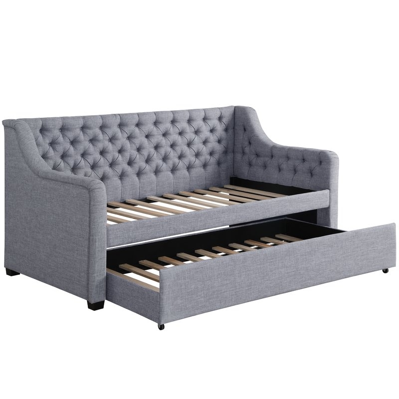 Wicker Park Daybed with Trundle-Gray - Image 1