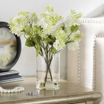Quincy Lilac Silk Flower Arrangement in Vase - Image 0