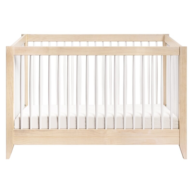 babyletto Sprout 4-in-1 Convertible Crib Color: Washed Natural/White - Image 0