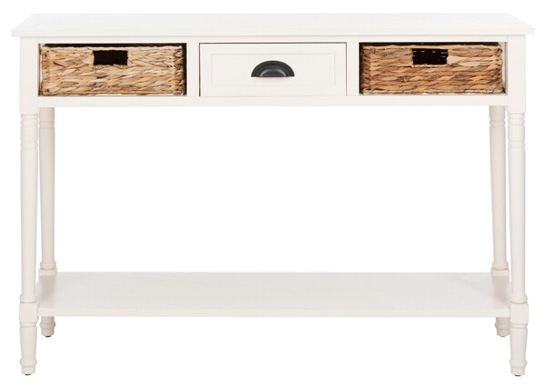 Christa Console Table With Storage - Distressed White - Arlo Home - Image 0