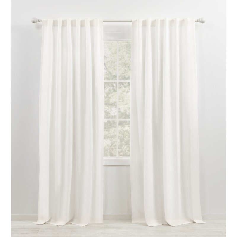 Leanne Semi-Sheer Rod Pocket Single Curtain Panel - 84" - Image 0