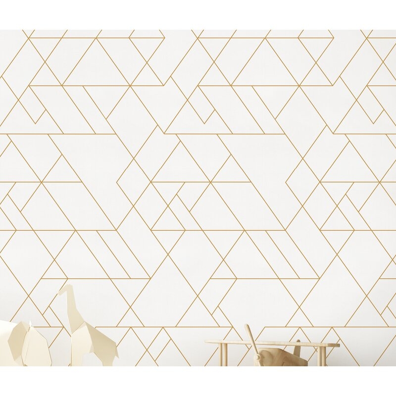 Stinchcomb Triangle Art Deco Paintable Peel and Stick Wallpaper Panel - Image 0