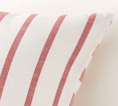 Outdoor Leandra Reversible Stripe Pillow, 22 x 22", Gray Drizzle - Image 1