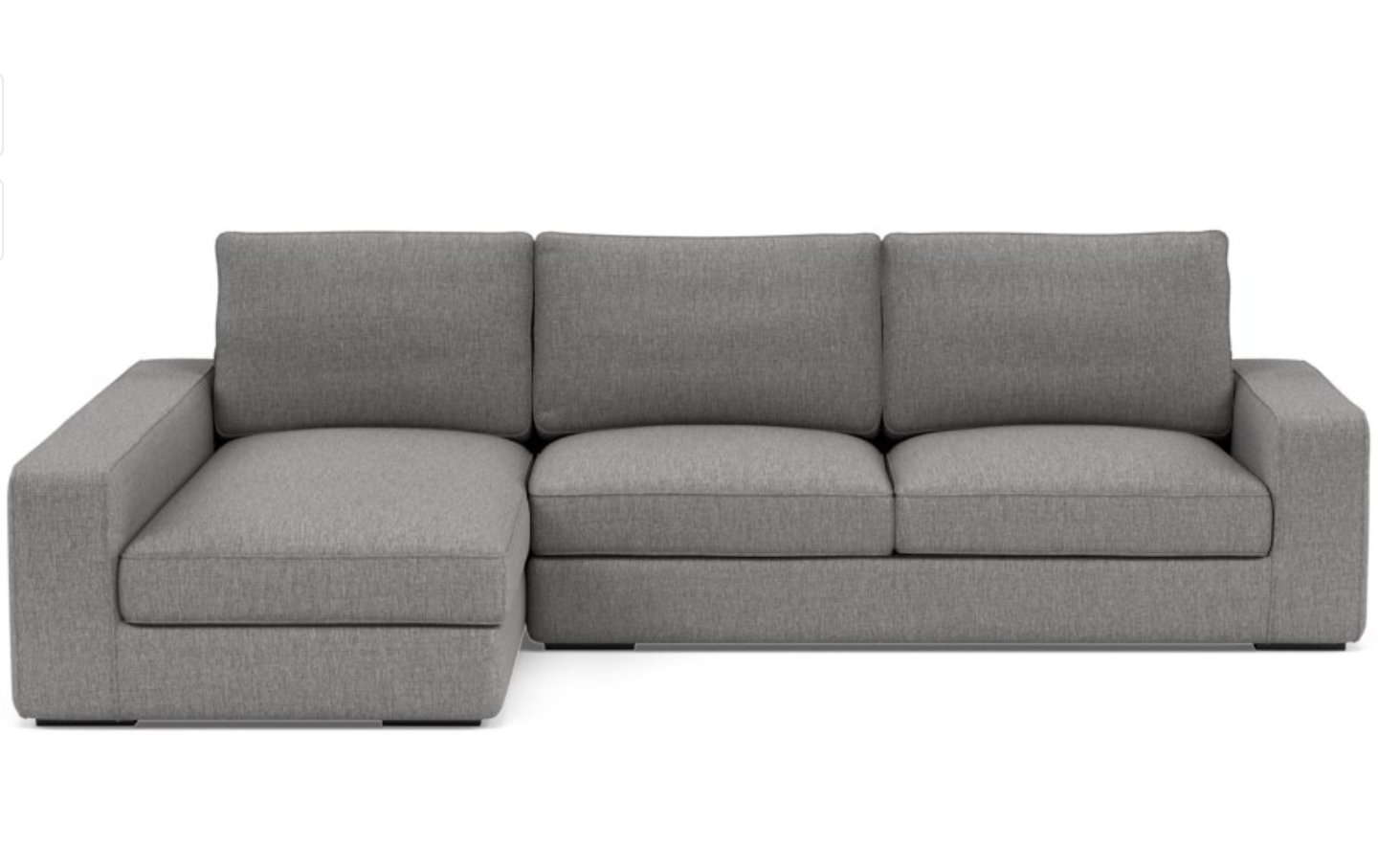 AINSLEY Sectional Sofa with Left Chaise/ Matte Black Ainsley Low L Leg - Image 0