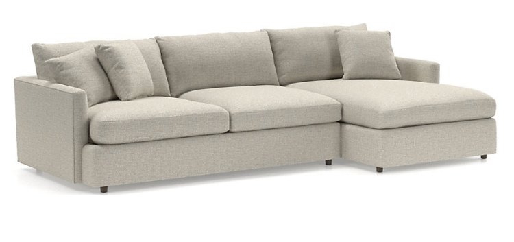 Lounge II 2-Piece Sectional Sofa -View Taft Fabric in Cement Textured Weave - Image 4