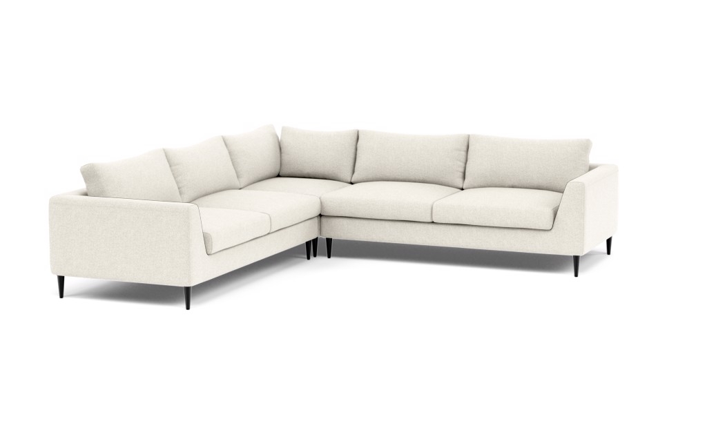 ASHER Corner Sectional Sofa - 98"x98" - Vanilla Static Weave/Unfinished GunMetal Tapered Round Metal leg - Image 1