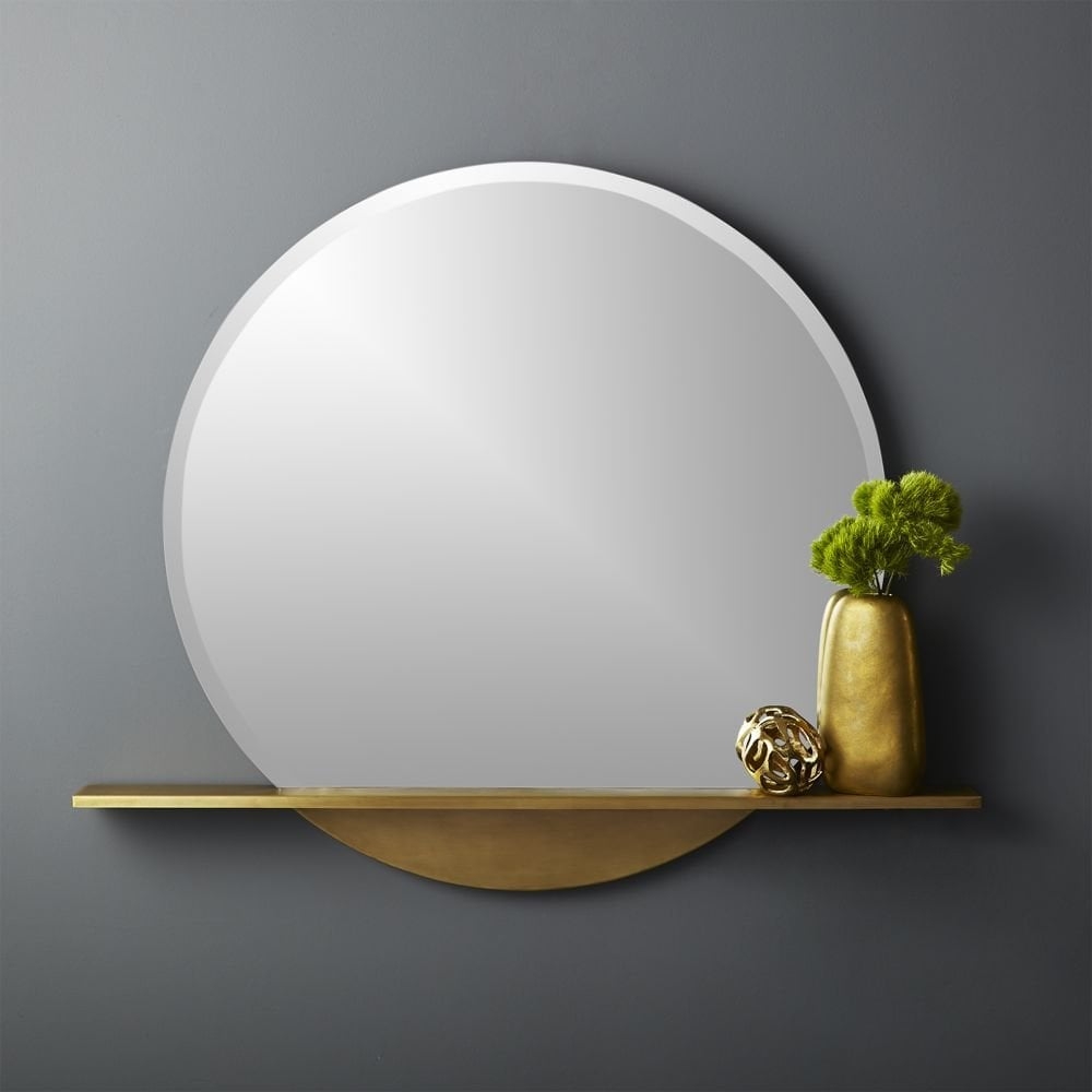 Perch Round Mirror with Shelf 36" - Image 1